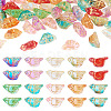 50Pcs 10 Colors Baking Paint and Golden Metal Enlaced Glass Beads DGLA-TA0001-64-1
