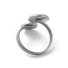 Non-Tarnish 304 Stainless Steel Open Cuff Ring Findings STAS-E124-05B-P-3