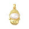 Buddha Shape Rack Plating Brass Pendants KK-M079-12G-1