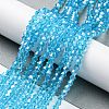 Transparent Electroplate Glass Beads Strands GLAA-F029-3mm-C19-4
