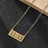 304 Stainless Steel Number 11:11 Pendant Necklaces NJEW-NH0002-01G-06-5