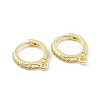 Brass Micro Pave Cubic Zirconia Hoop Earring Findings KK-P224-03G-1