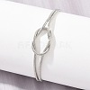 Brass Round Snake Chain Knot 2-Strand Bracelets for Women KK-CBA68DA-17C-P-3