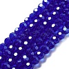 Electroplate Transparent Glass Beads Strands EGLA-A035-T8mm-A06-1