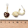 Valentine's Day Alloy Enamel Dangle Stud Earrings EJEW-G466-02G-2