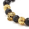 Natural Lava Rock Round Beads Essential Oil Anxiety Aromatherapy Bracelets X1-BJEW-JB06921-12