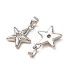 Brass Micro Pave Clear Cubic Zirconia Pendants CU-CBADD64-08P-2