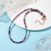 Faceted Round Natural Agate(Dyed & Heated) Beaded Necklaces for Women NJEW-JN04659-02-3