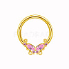 304 and 316 Surgical Stainless Steel Cubic Zirconia Butterfly Nipple Rings WGE628F-01-1