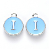 Platinum Plated Alloy Enamel Charms X-ENAM-S118-04I-P-1