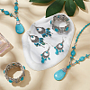 ANATTASOUL 2 Sets 2 Style Synthetic Turquoise Teardrop Lariat Necklace & Chandelier & Oval Beaded Stretch Bracelet SJEW-AN0001-02-7