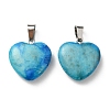 Dyed Heart Natural Gemstone Pendants G-Q438-05-4