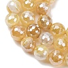 Electroplated Natural Agate Beads Strands G-B191-A07-8mm-08-3