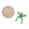 Glass Seed Beaded Frog Pendants PALLOY-MZ00990-2