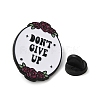 Inspirational Word Don't Give Up & Flower Enamel Pins JEWB-G032-01C-3