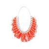 4Pcs Glass Seed Beaded Pendants PALLOY-MZ01260-2