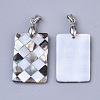 Single-Sided Natural Black Lip Shell and White Shell Pendants SSHEL-N034-31A-2