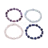 Natural mixed Gemstone Round Beaded Stretch Bracelets for Women BJEW-JB11137-1