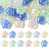 50Pcs UV Plating Rainbow Iridescent Acrylic Beads PACR-CJ0001-27-3