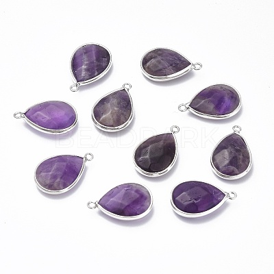 Natural Amethyst Pendants G-R469-03B-1