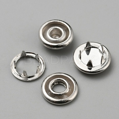 4Pcs Brass & Resin Snap Button BUTT-WH0028-79F-1