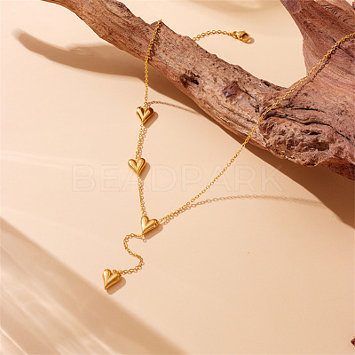 Heart Stainless Steel Pendant Necklaces & Link Bracelets Sets WGCB0A8-01-1