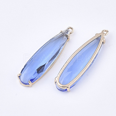 Transparent Glass Pendants GLAA-T007-15B-1