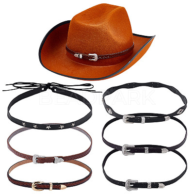 6Pcs 6 Styles Leather Hat Band AJEW-NB0006-83-1
