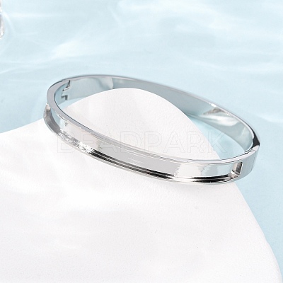304 Stainless Steel Grooved Bangle Base SA-CBACA70-02P-1