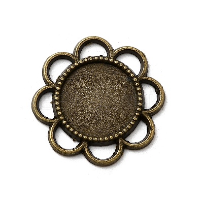 Flower Alloy Cabochon Settings X-PALLOY-N0088-33AB-NF-1