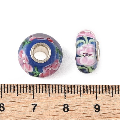 Lampwork & Brass Core European Beads LAMP-P019-01P-27-1