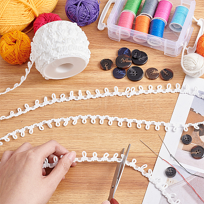 20 Yards Polyester Braid Trims with Elastic Button Loops OCOR-PH0001-94A-1