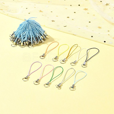 100Pcs Polyester Cord Mobile Straps MOBA-FS0001-02C-1