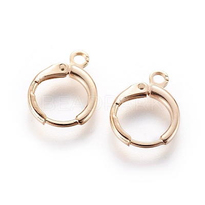 Brass Huggie Hoop Earring Findings X-KK-I649-08G-NF-1
