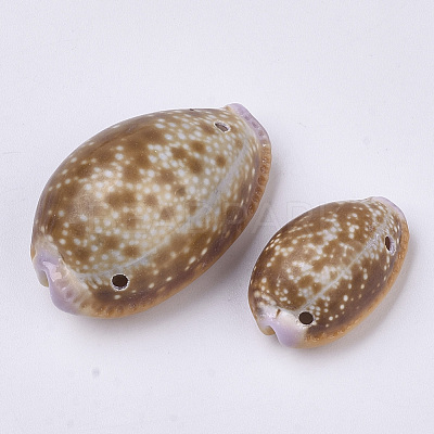 Natural Cowrie Shell Links connectors SSHEL-N034-22-1