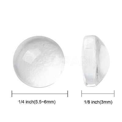 Transparent Glass Cabochons X-GGLA-R026-6mm-1