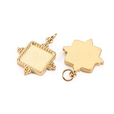 Ion Plating(IP) 304 Stainless Steel Pendant Cabochon Settings LS-STAS-S116-146G-1