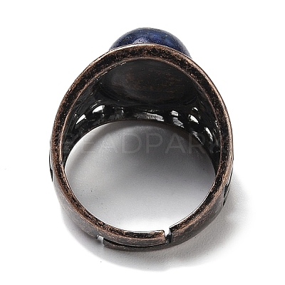 Natural Lapis Lazuli Oval Adjustable Rings RJEW-K271-06R-23-1