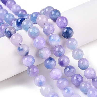 Dyed Natural White Jade Beads Strands G-T138-10mm-210-13-1