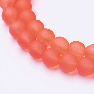 Baking Paint Transparent Glass Bead Strands X-GLAA-S031-8mm-27-1