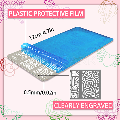 Stainless Steel DIY Nail Art Templates MRMJ-WH0092-060-1