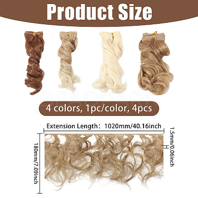 4Pcs 4 Colors High Temperature Fiber Doll Hairs DIY-GL0006-26-1