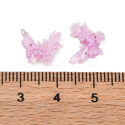 Butterfly with Flower Transparent Resin Cabochons FIND-L019-06D-1