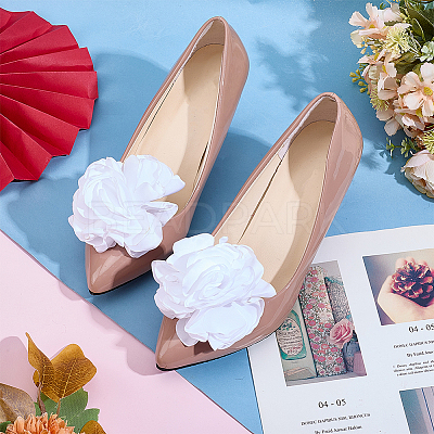 1 Pair Flower Cloth Shoe Decoration AJEW-DR0001-65B-1