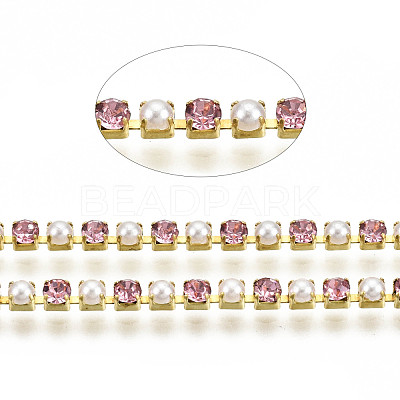Brass Rhinestone Strass Chains CHC-N017-001A-A22-1