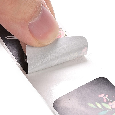 Flower Pattern Paper Gift Tag Stickers X-DIY-C011-01A-1