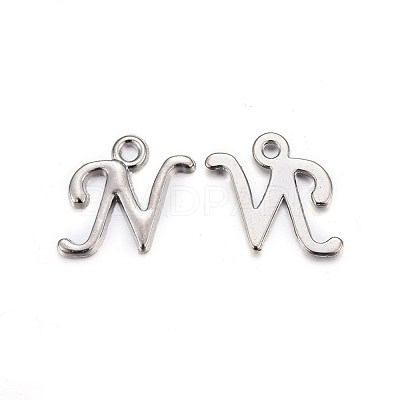 Platinum Plated Alloy Letter Pendants X-PALLOY-J718-01P-N-1