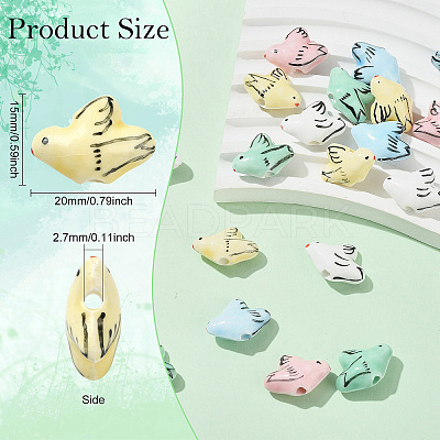 20Pcs 5 Colors Handmade Porcelain Beads PORC-CJ0001-19-1