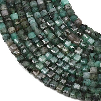 Natural Emerald Beads Strands G-B175-C04-3x3mm-1