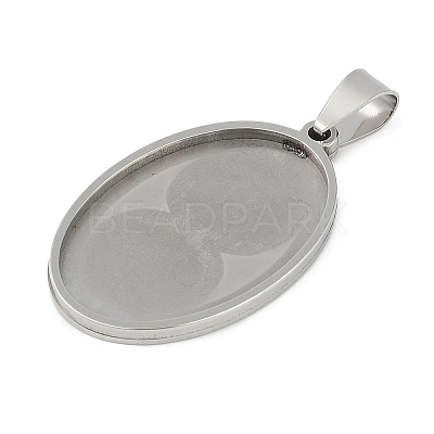 Non-Tarnish 201 Stainless Steel Pendant Cabochon Settings STAS-L279-012P-01-1